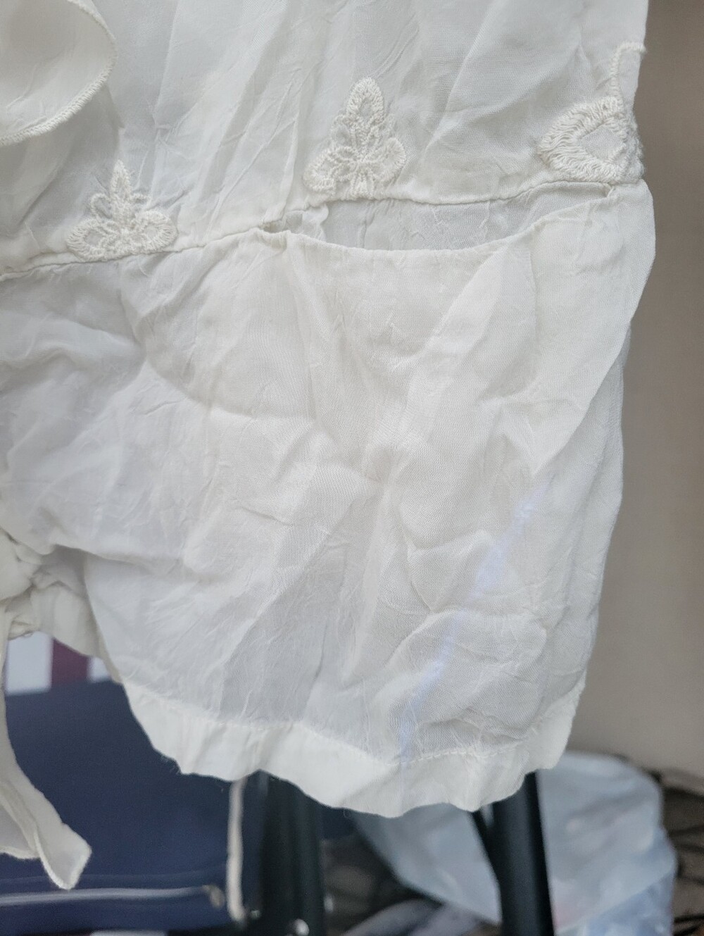 Johnny Was Embroidered Ruffle Front Top - Picture 4 of 5